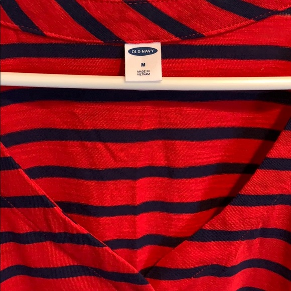 Striped button front v-neck - Picture 3 of 4